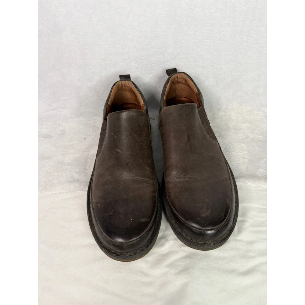 Born Men's Brown Leather Chelsea Ankle Boots Slip On Size 11M Comfort H55023